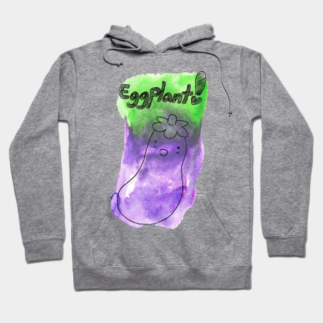 Cute Watercolor Eggplant! Hoodie by saradaboru